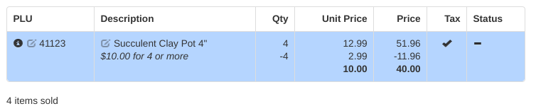 All 4 of these items were discounted