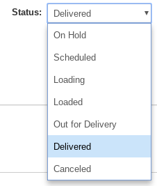 Options for delivery status